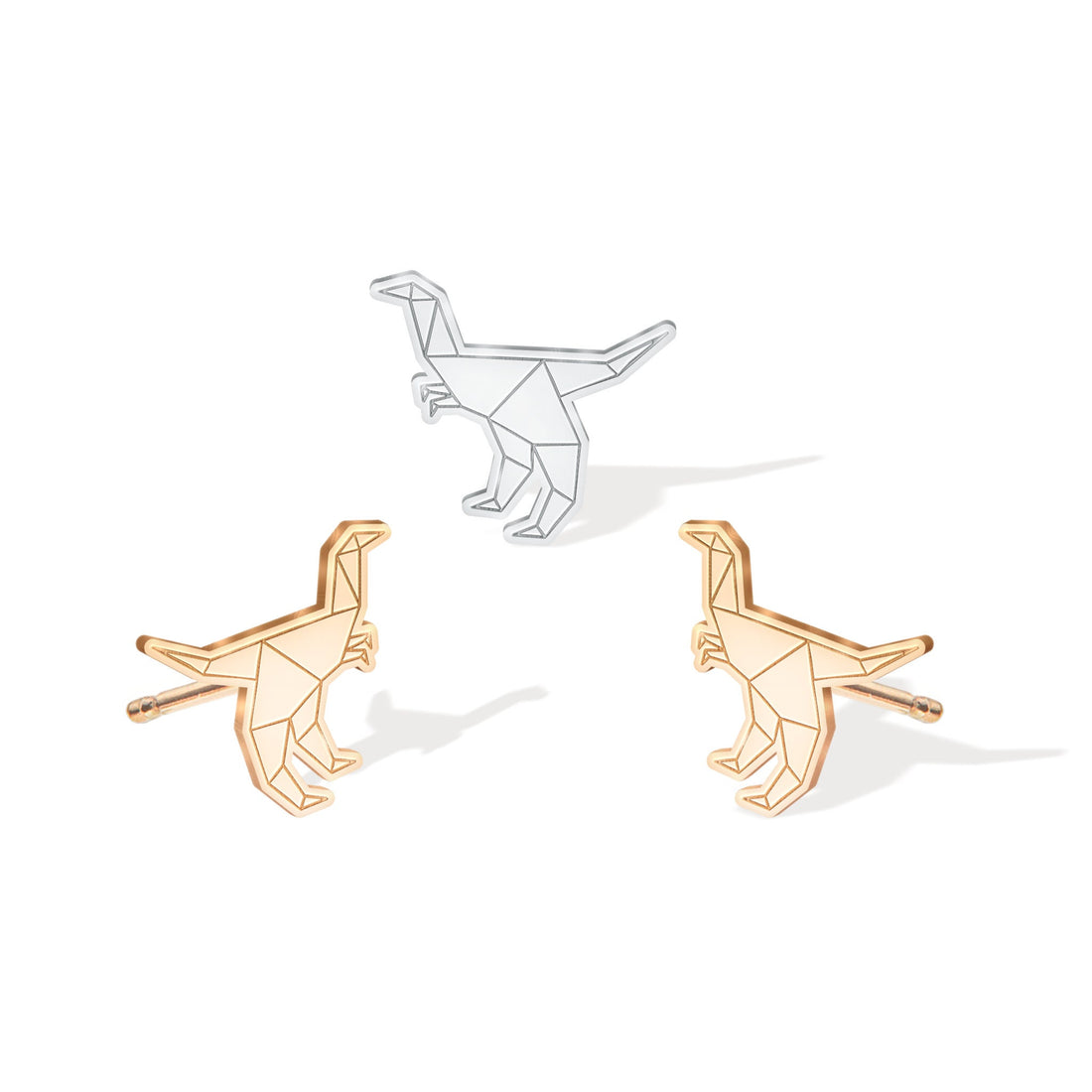 Origami Dromaeosaurus Earring