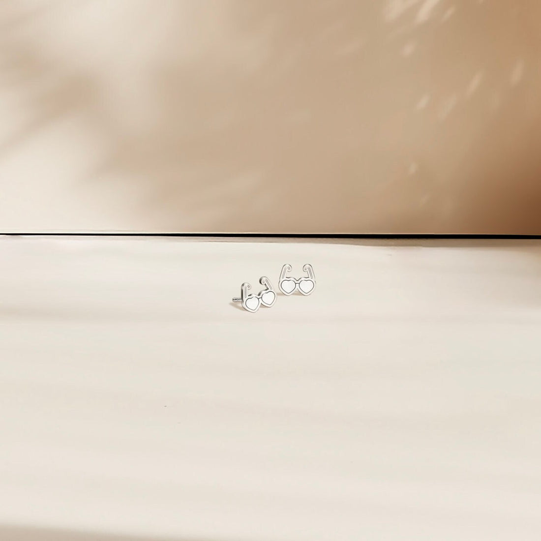 Heart Shaped Glasses Stud Earrings
