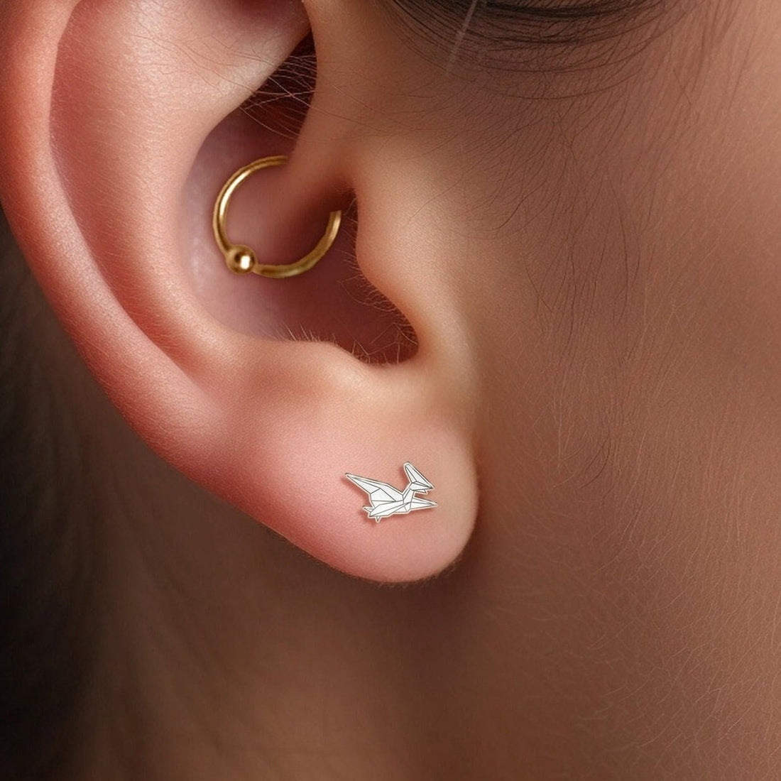 Origami Pterodactyl Earring