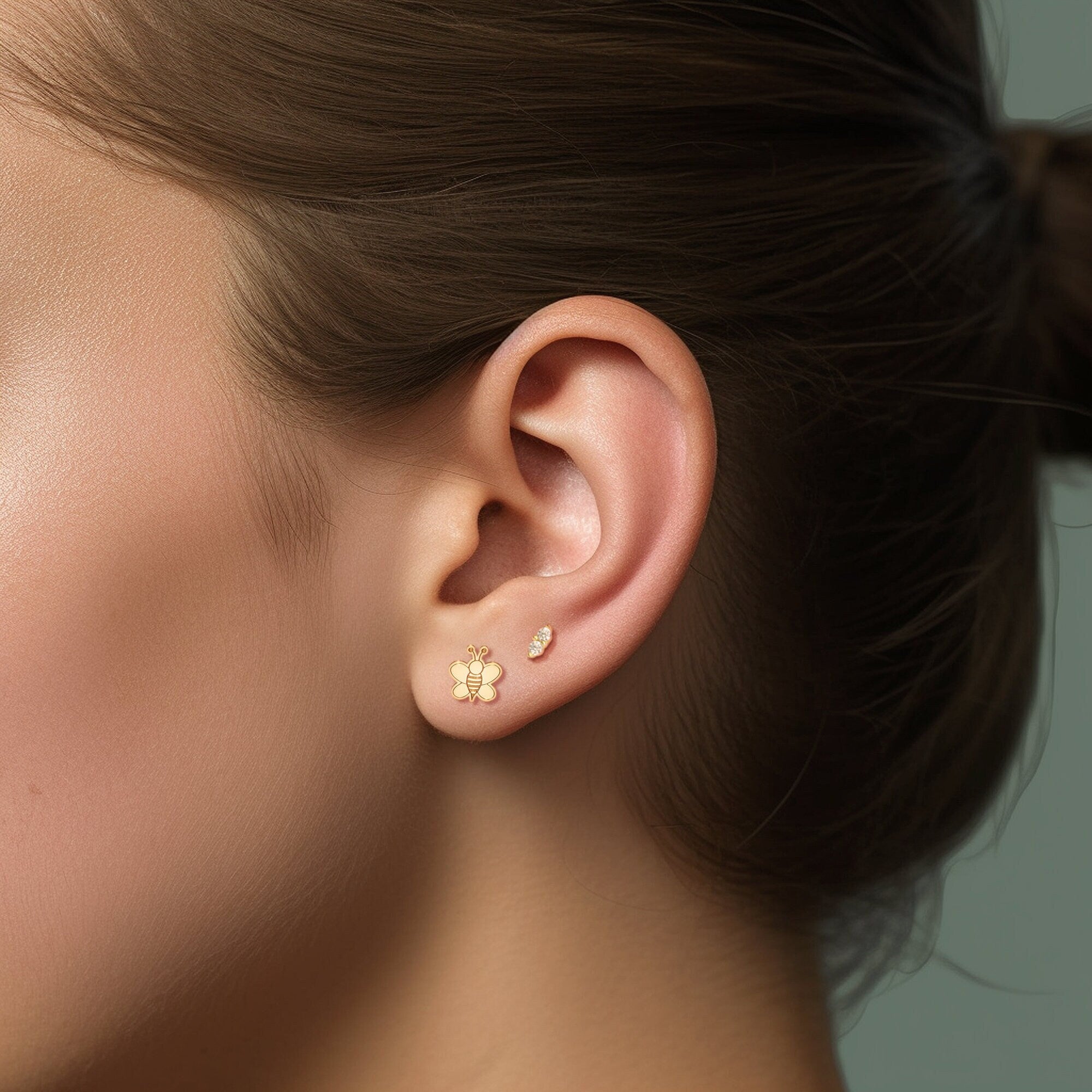 Cute Honey Bee Stud Earrings