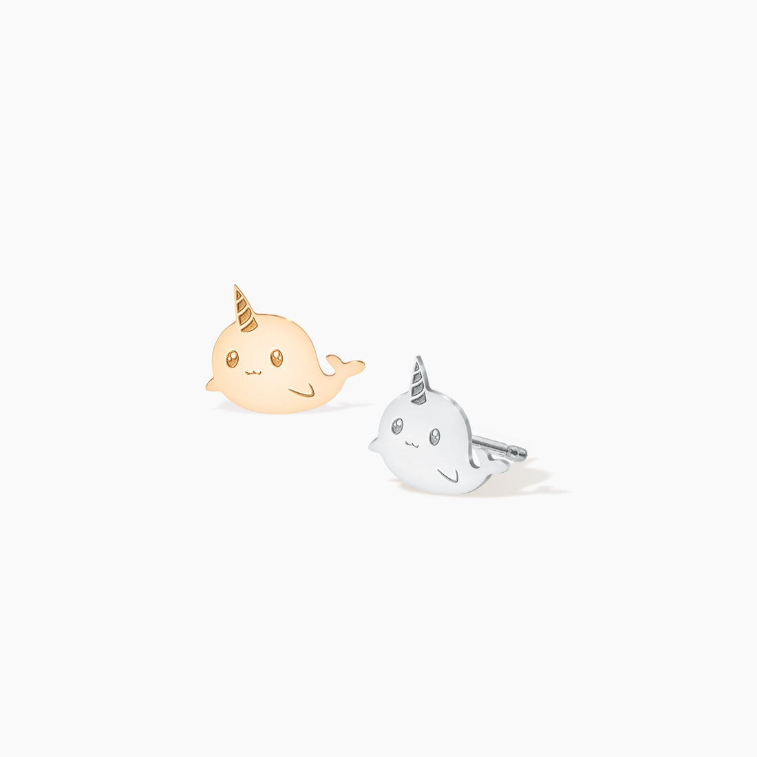 Narwhal Charm Stud Earrings