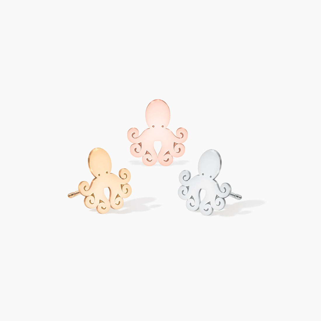 Octopus Charm Stud Earrings