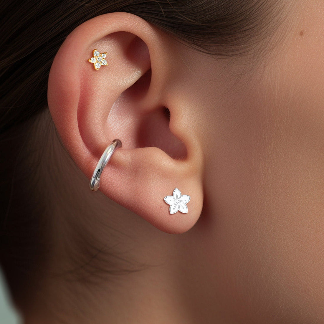 Flower Blossom Stud Earrings