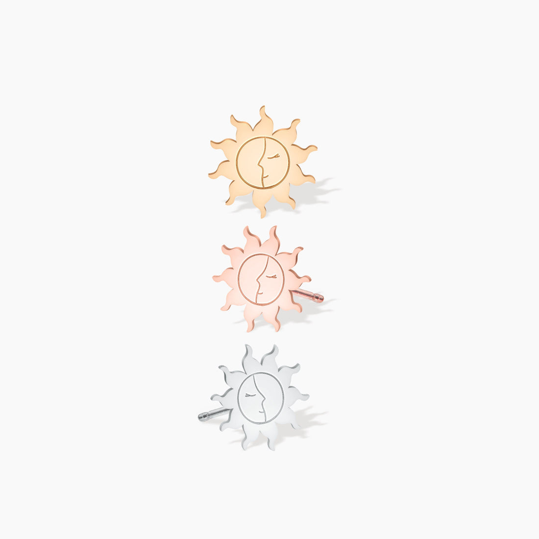 Sun Face Stud Earrings