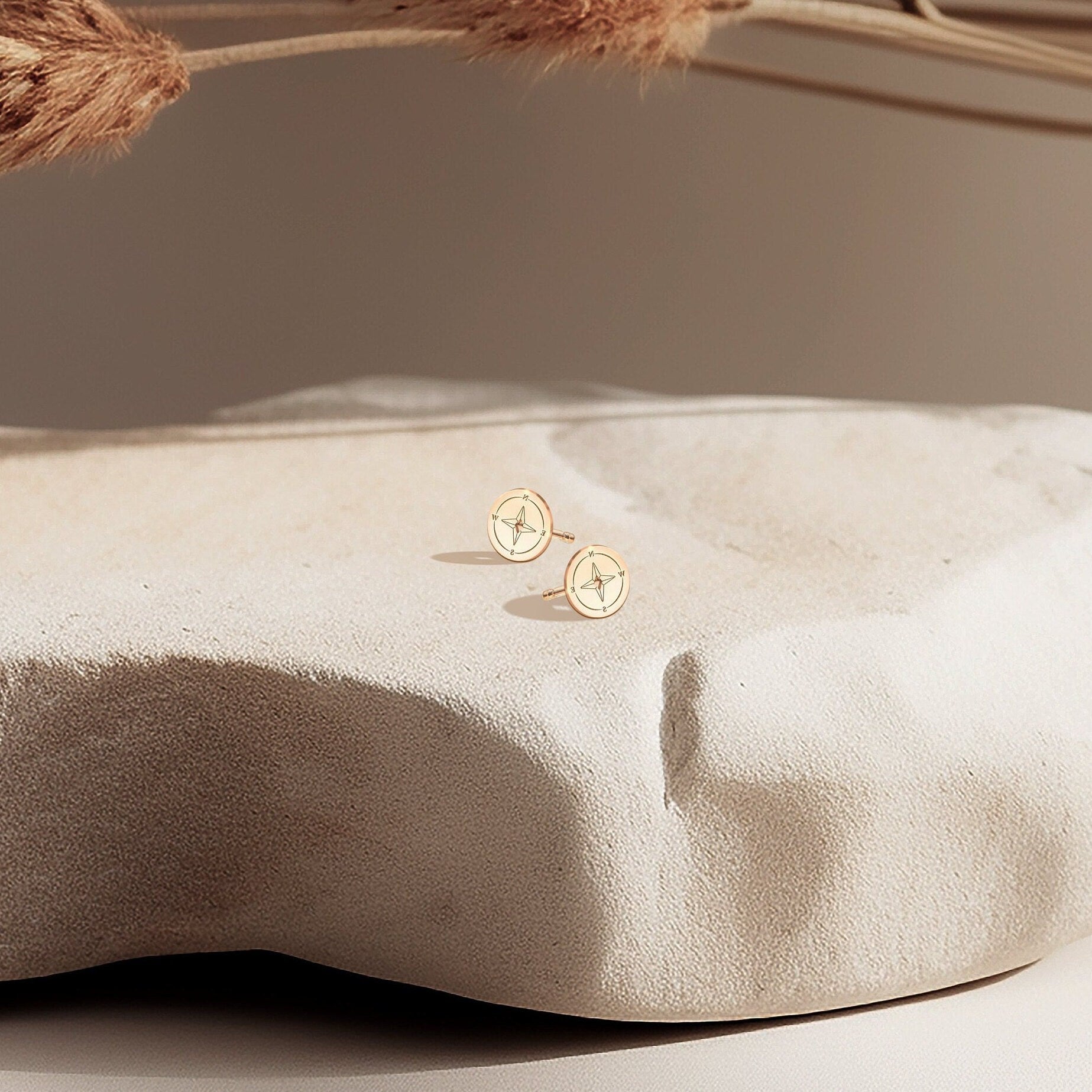 Compass Stud Earrings
