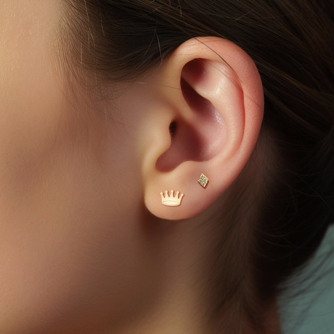 Crown Earrings Dainty
