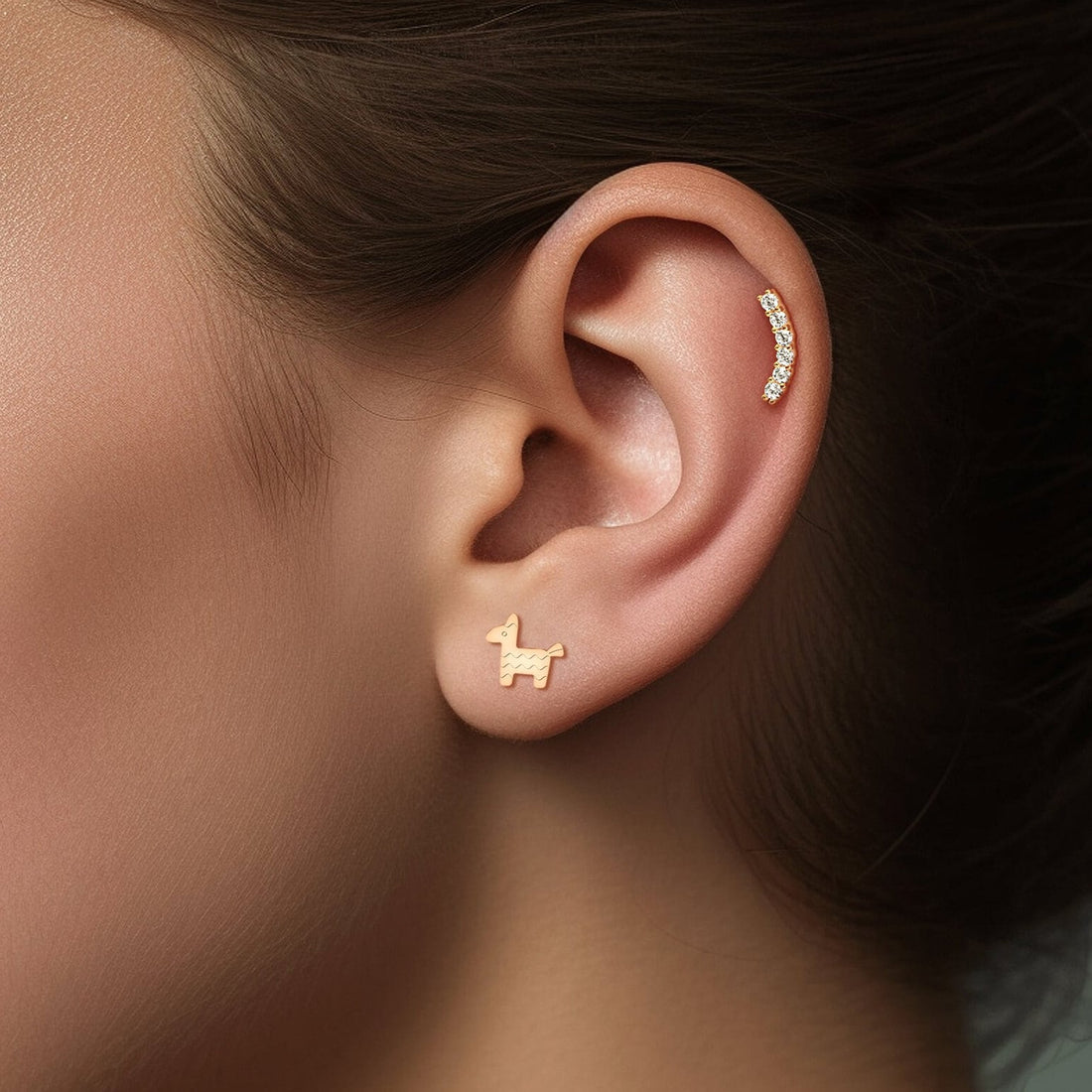 Pi Ata Charm Stud Earrings