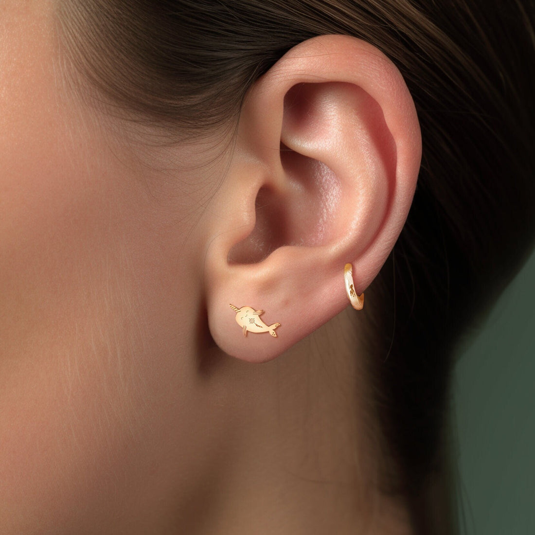 Swimming Narwhal Earrings