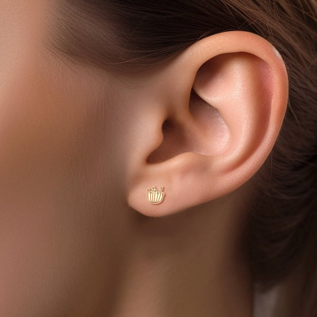 Enoki Mushroom Stud Earrings