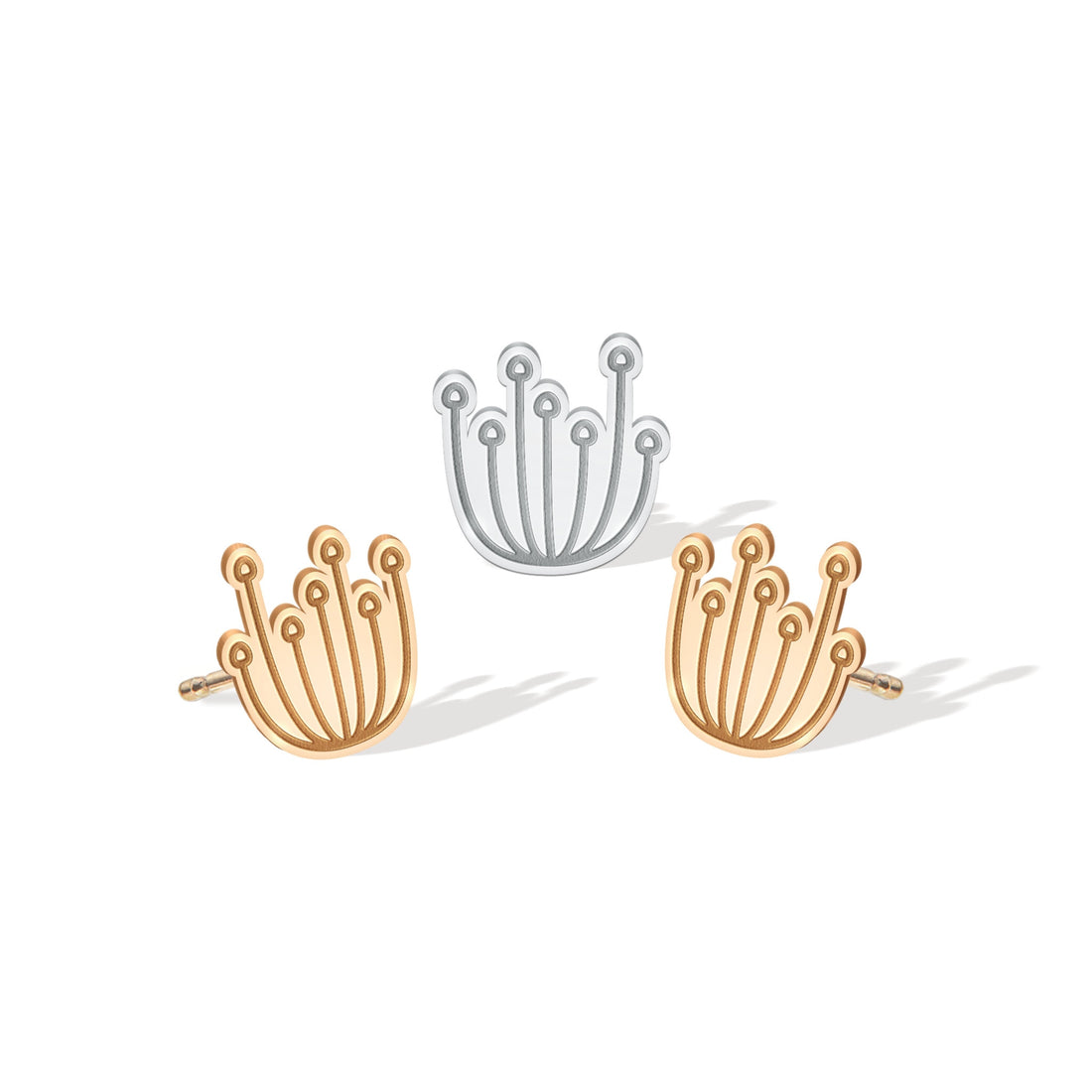 Enoki Mushroom Stud Earrings