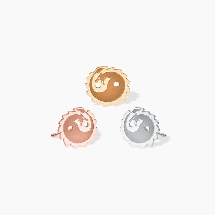 Dragon Charm Stud Earrings
