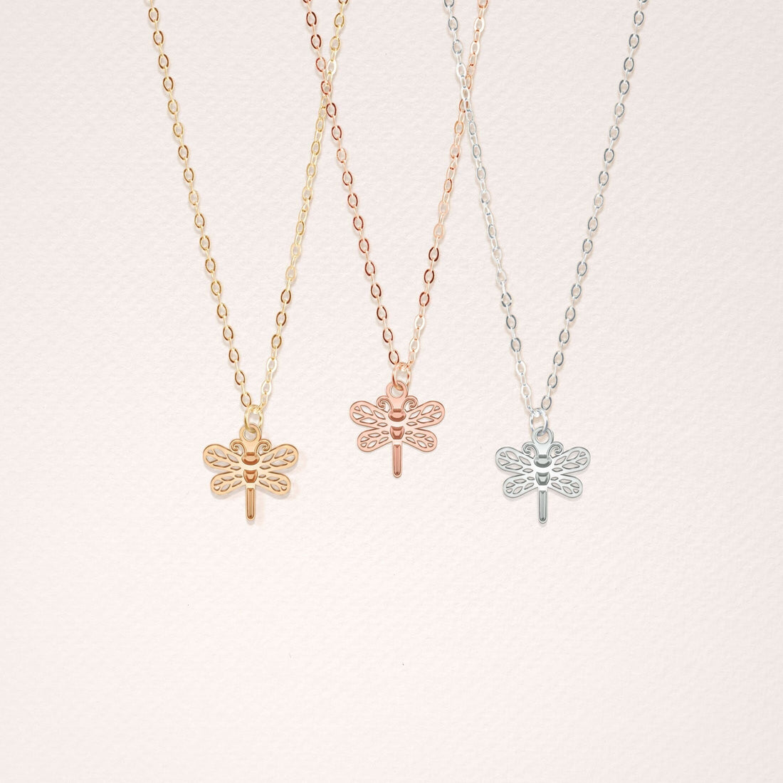 Dragonfly Pendant Cable Necklace