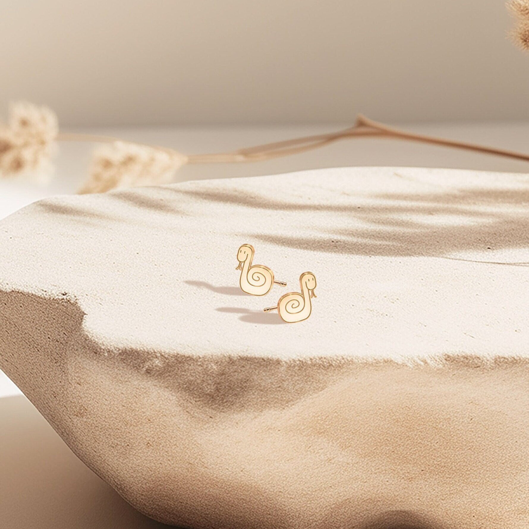 Coiled Snake Stud Earrings