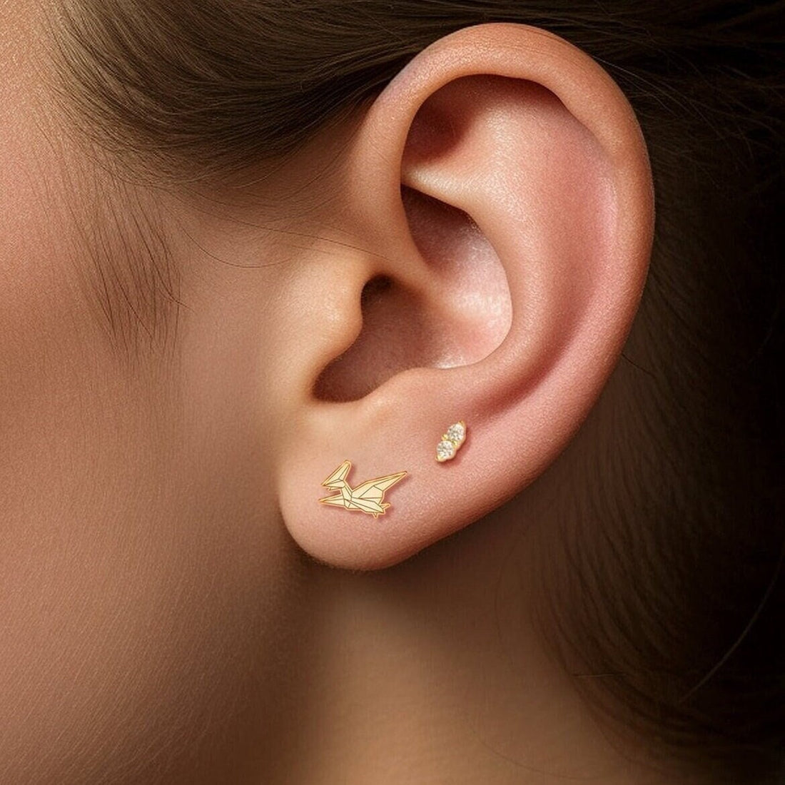 Origami Pterodactyl Earring