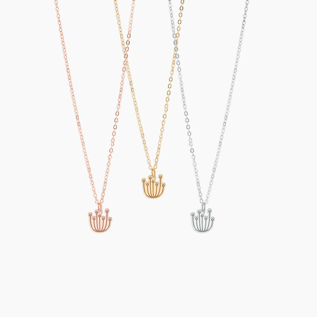 Enoki Mushroom Pendant Necklace