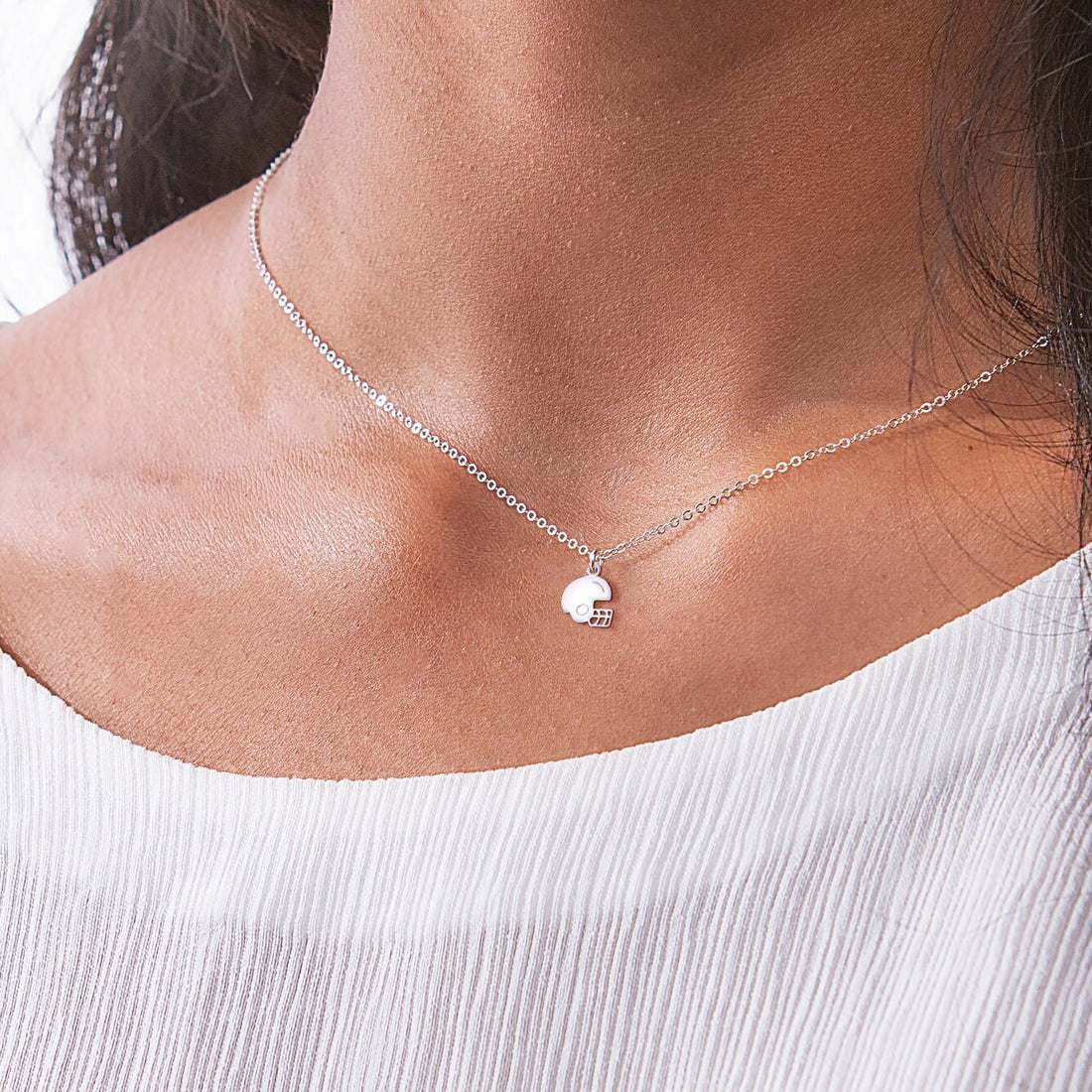 Football Helmet Pendant Necklace