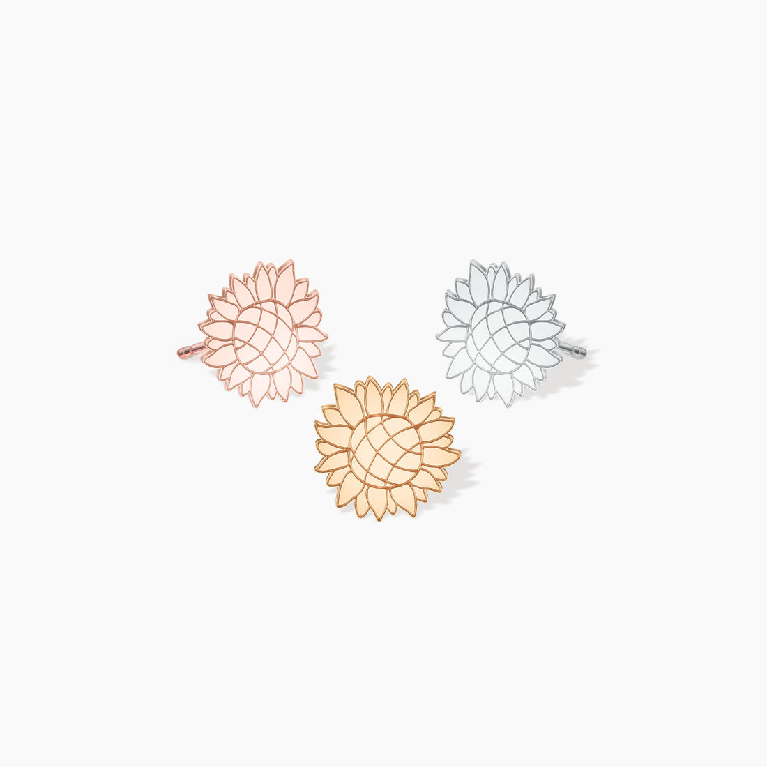 Sunflower Charm Stud Earrings