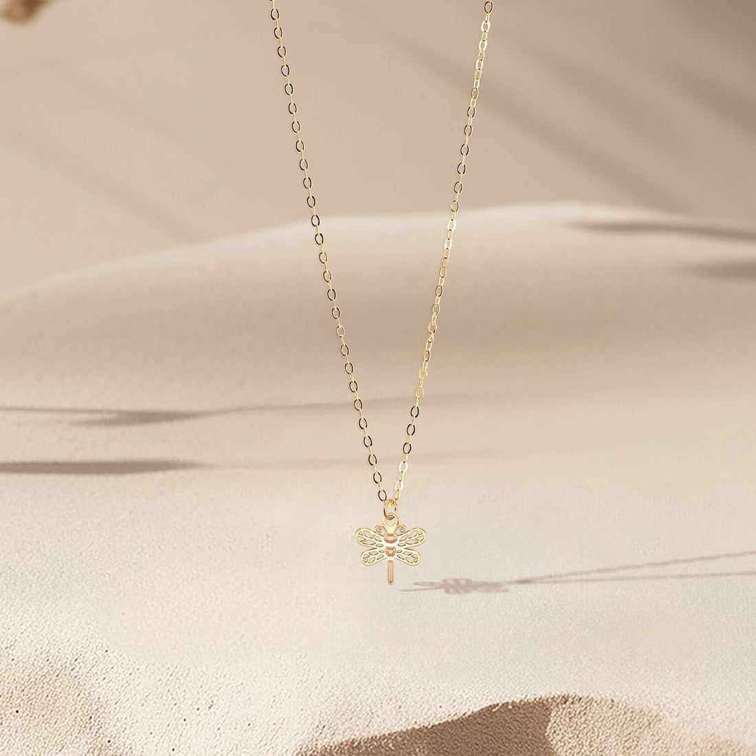 Dragonfly Pendant Cable Necklace