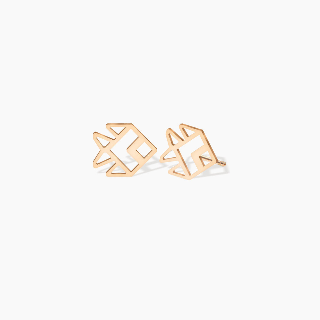 Geometric Fish Stud Earrings