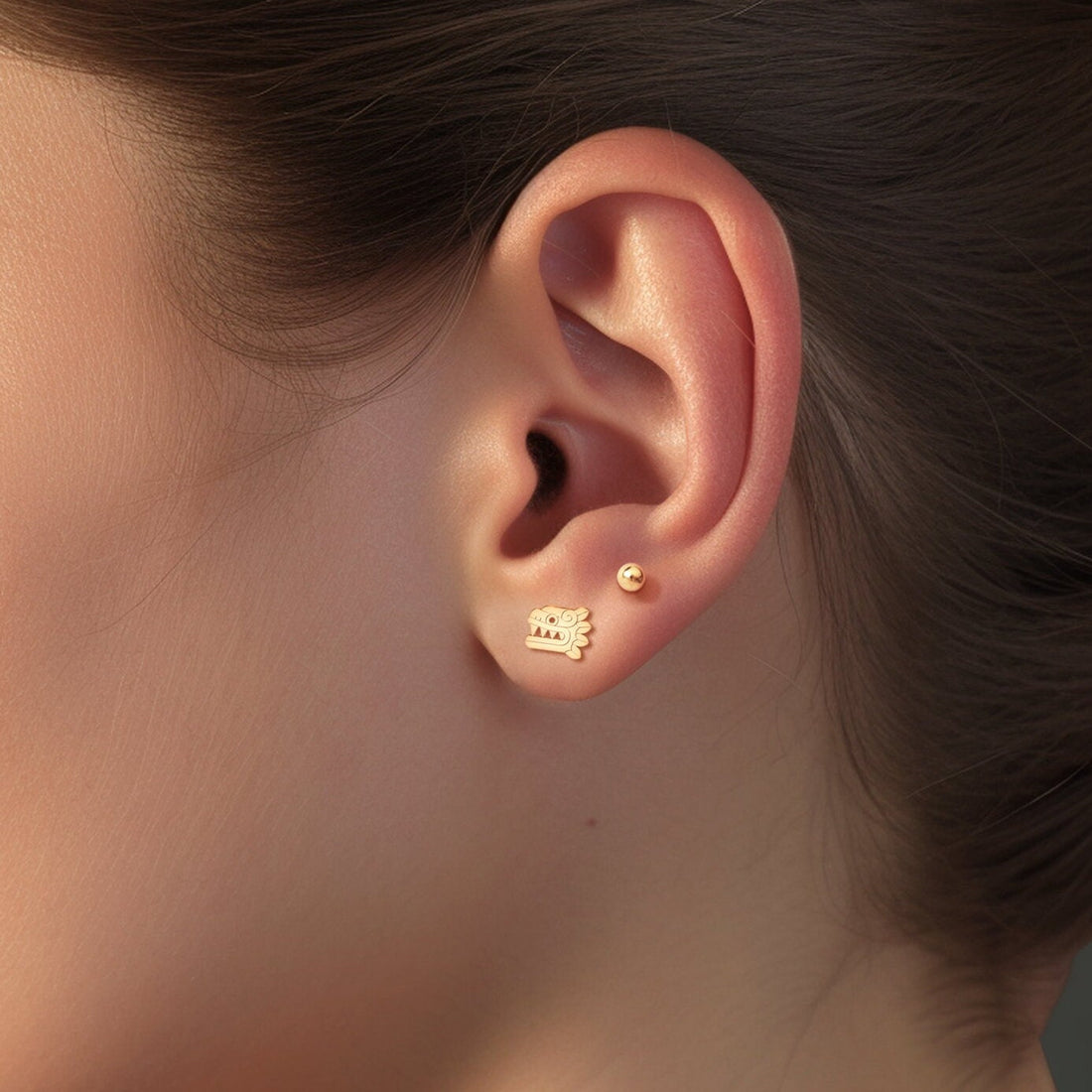 Gold Dragon Earrings