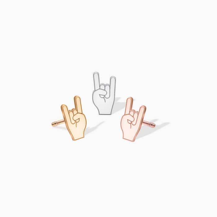Rock on Charm Stud Earrings
