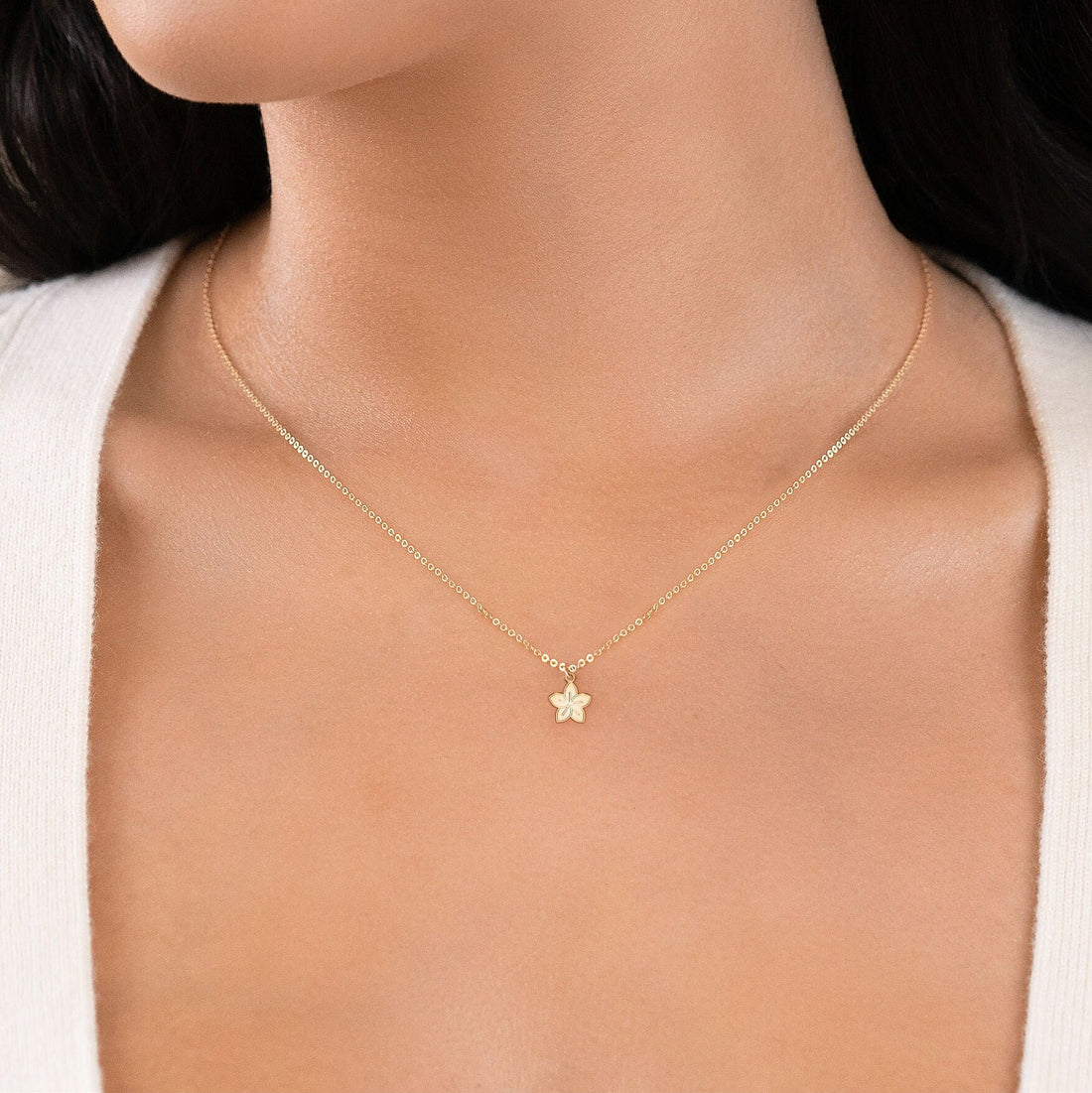 Plumeria Flower Pendant Necklace