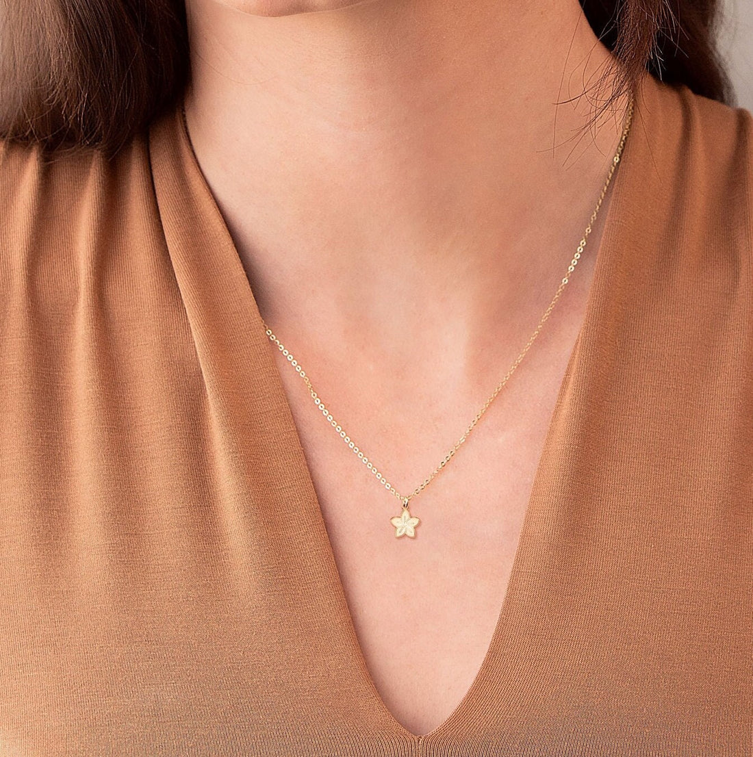 Plumeria Flower Pendant Necklace