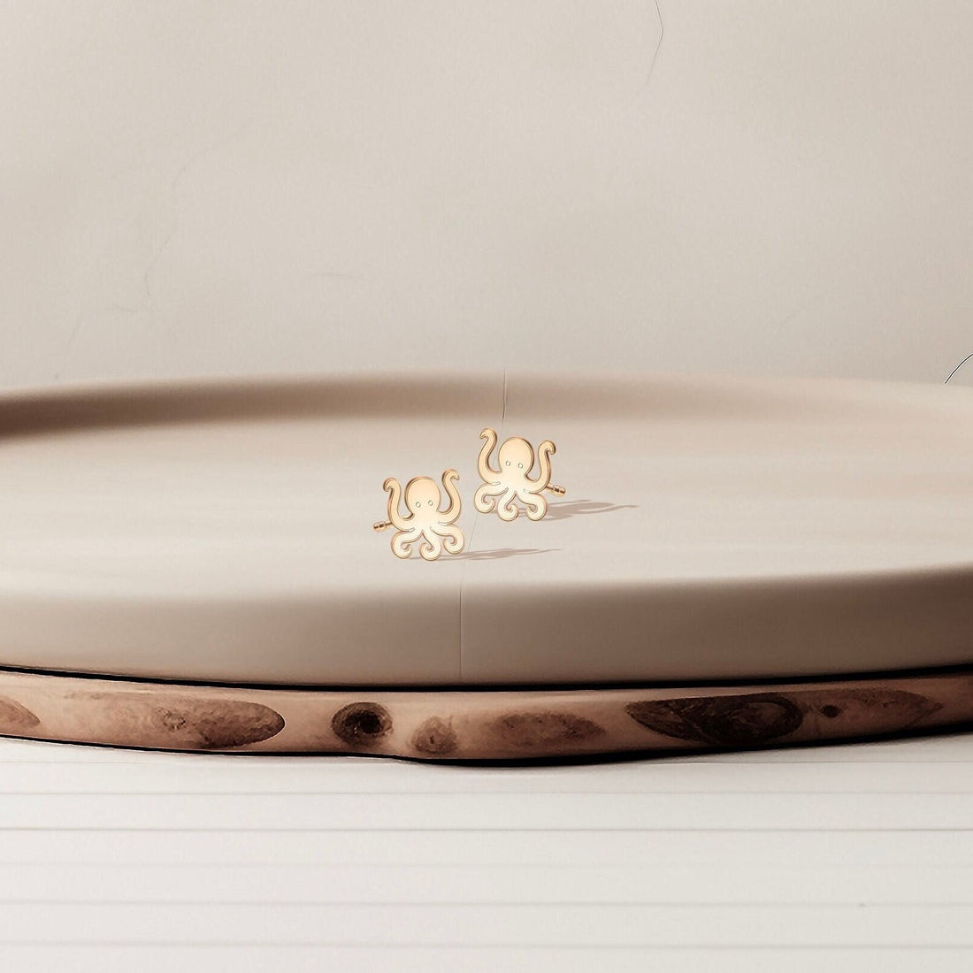 Octopus Charm Stud Earrings
