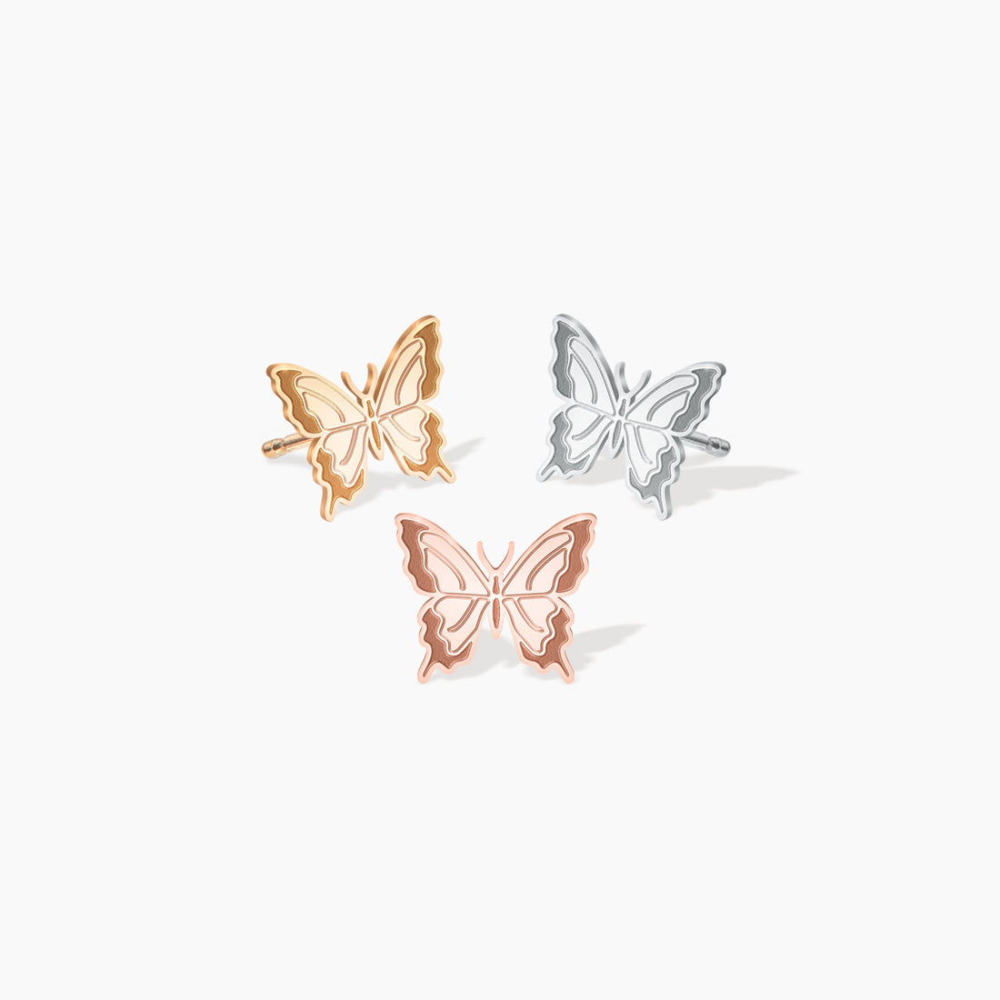 Butterfly Two-tone Stud Earrings