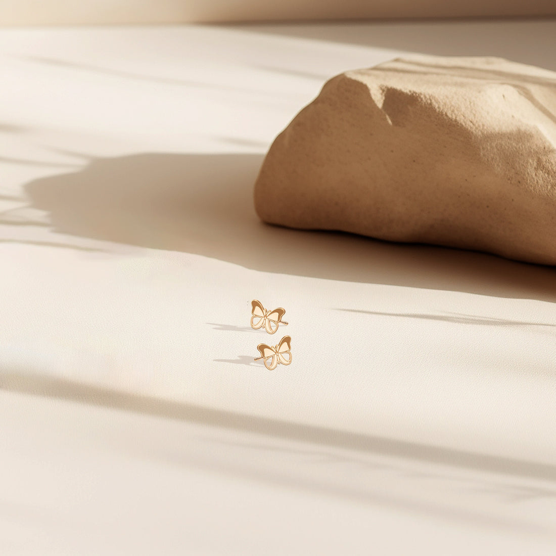 Gold Filled Butterfly Stud Earrings