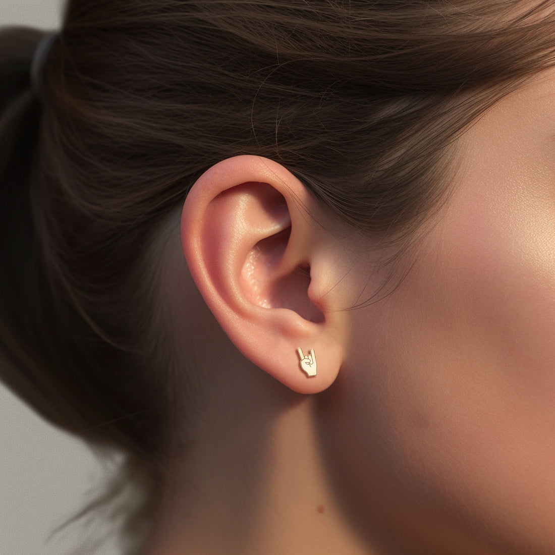 Rock on Charm Stud Earrings