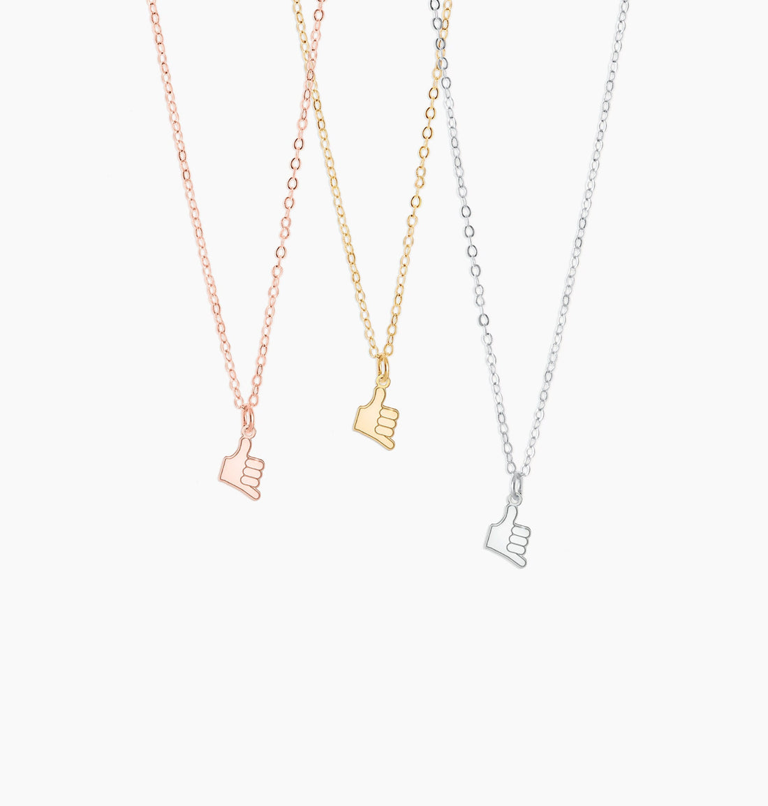Surf S Up Shaka Hand Charm Necklace