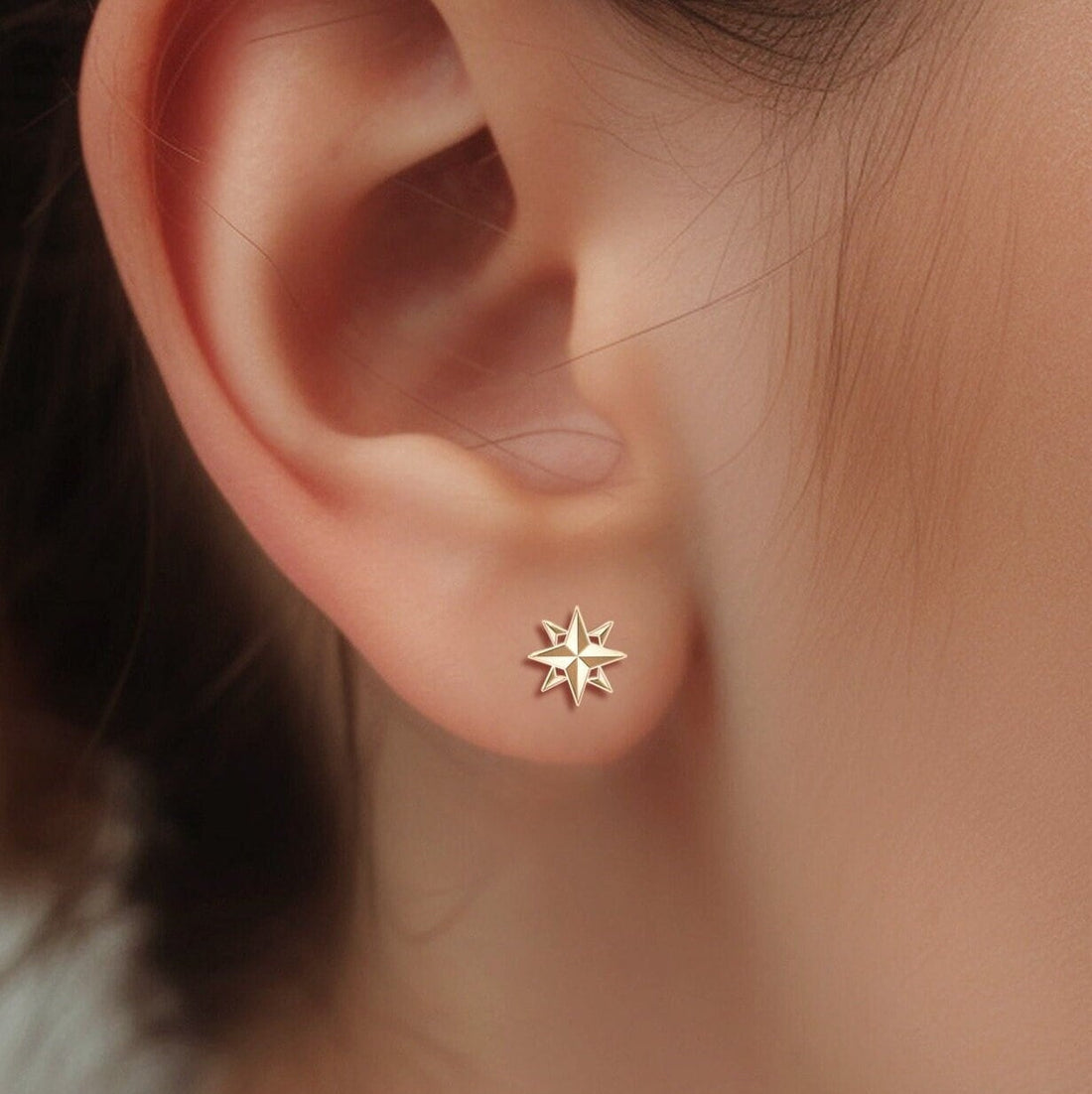 Compass Star Stud Earrings