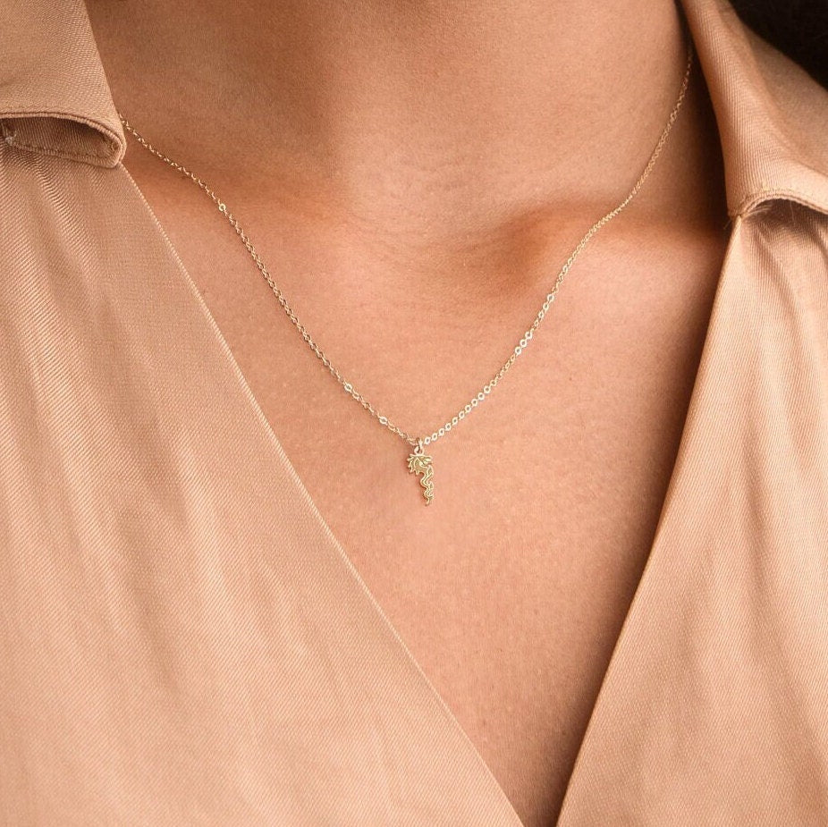 Dragon Staff Charm Necklace
