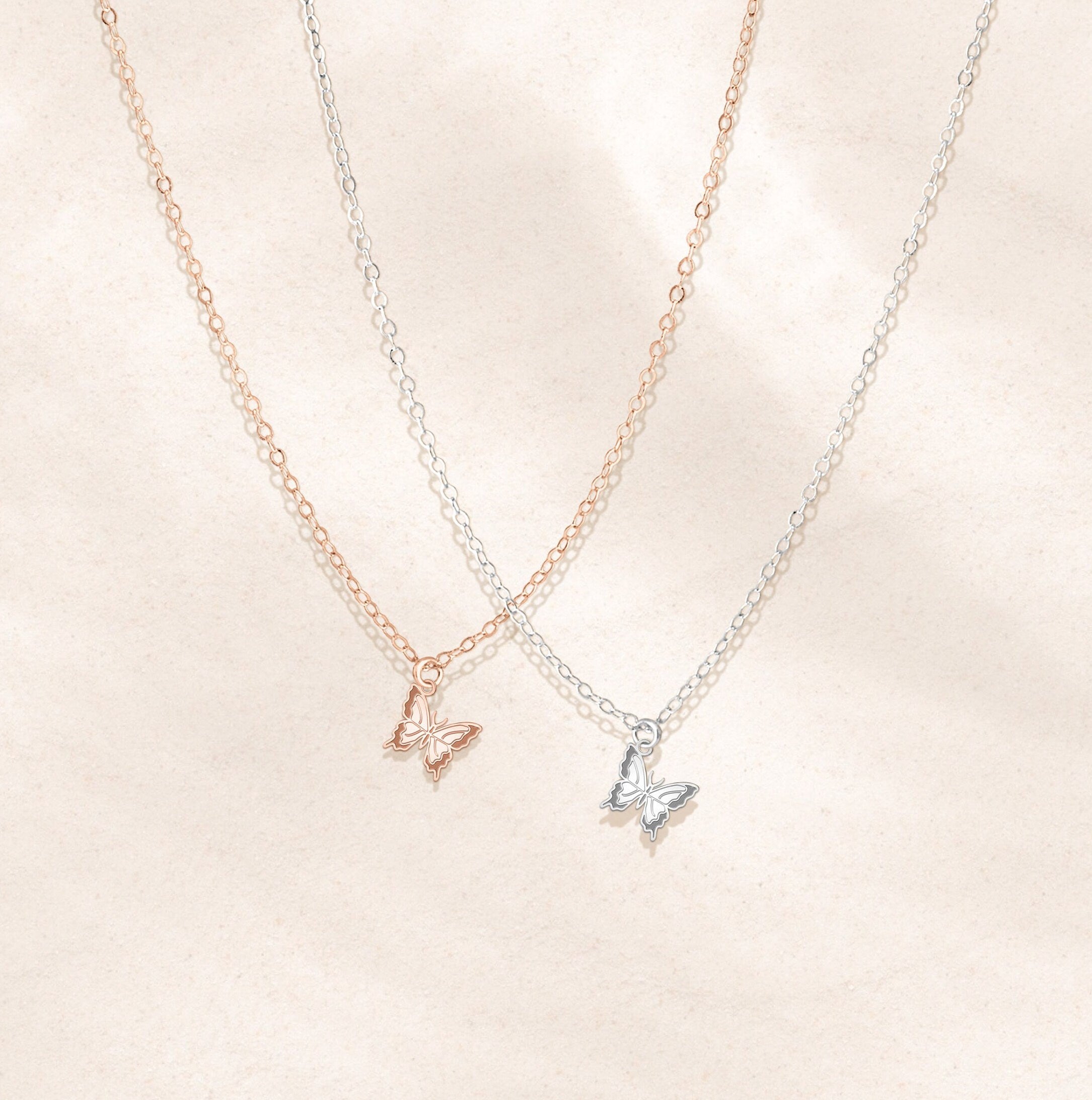 Gold Butterfly Pendant Necklace