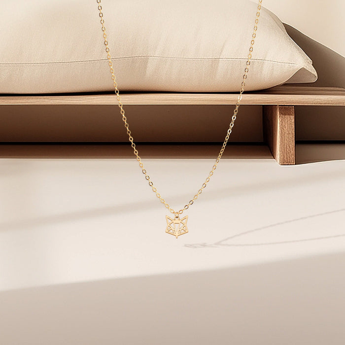 Origami Fox Pendant Necklace