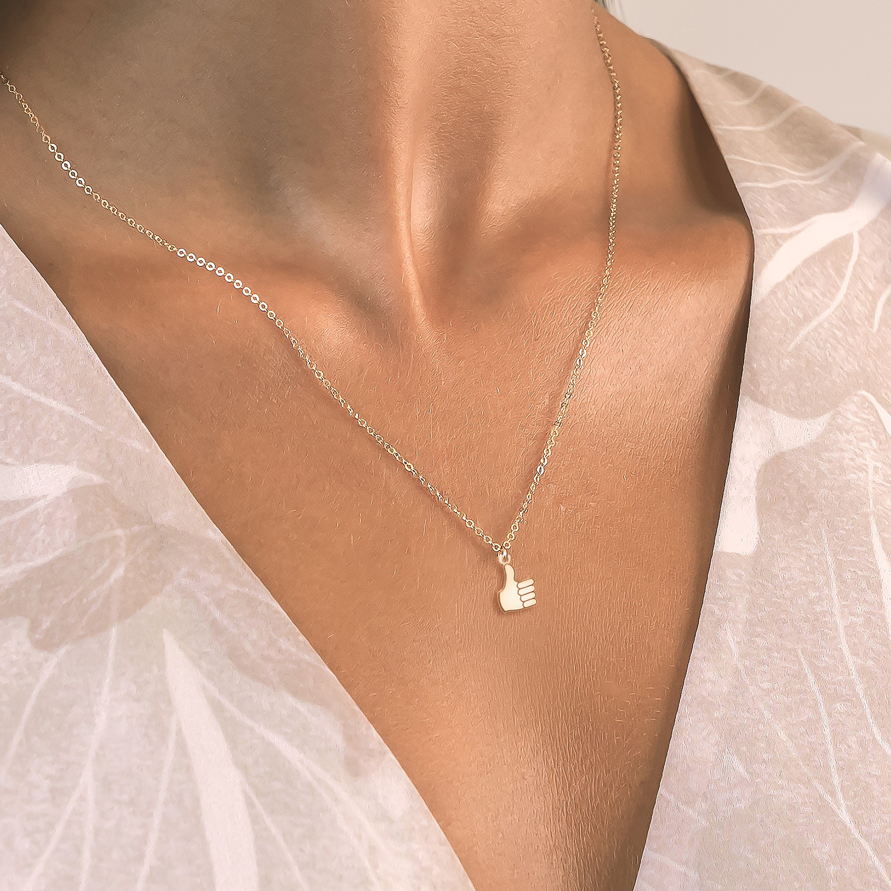 Thumbs Up Hand Necklace
