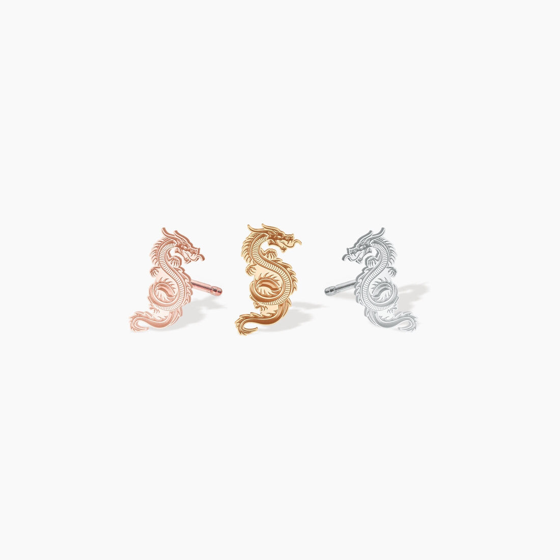 Dragon Charm Stud Earrings