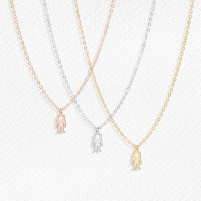 Astronaut Standing Pendant Necklace