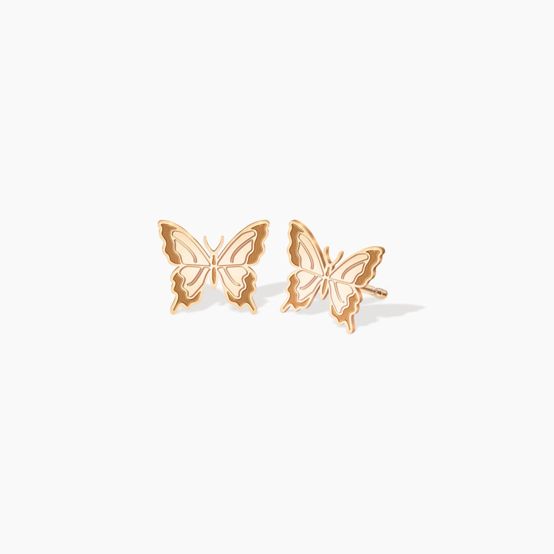 Butterfly Two-tone Stud Earrings