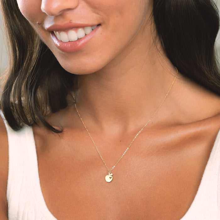 Apple Cutout Heart Pendant Necklace