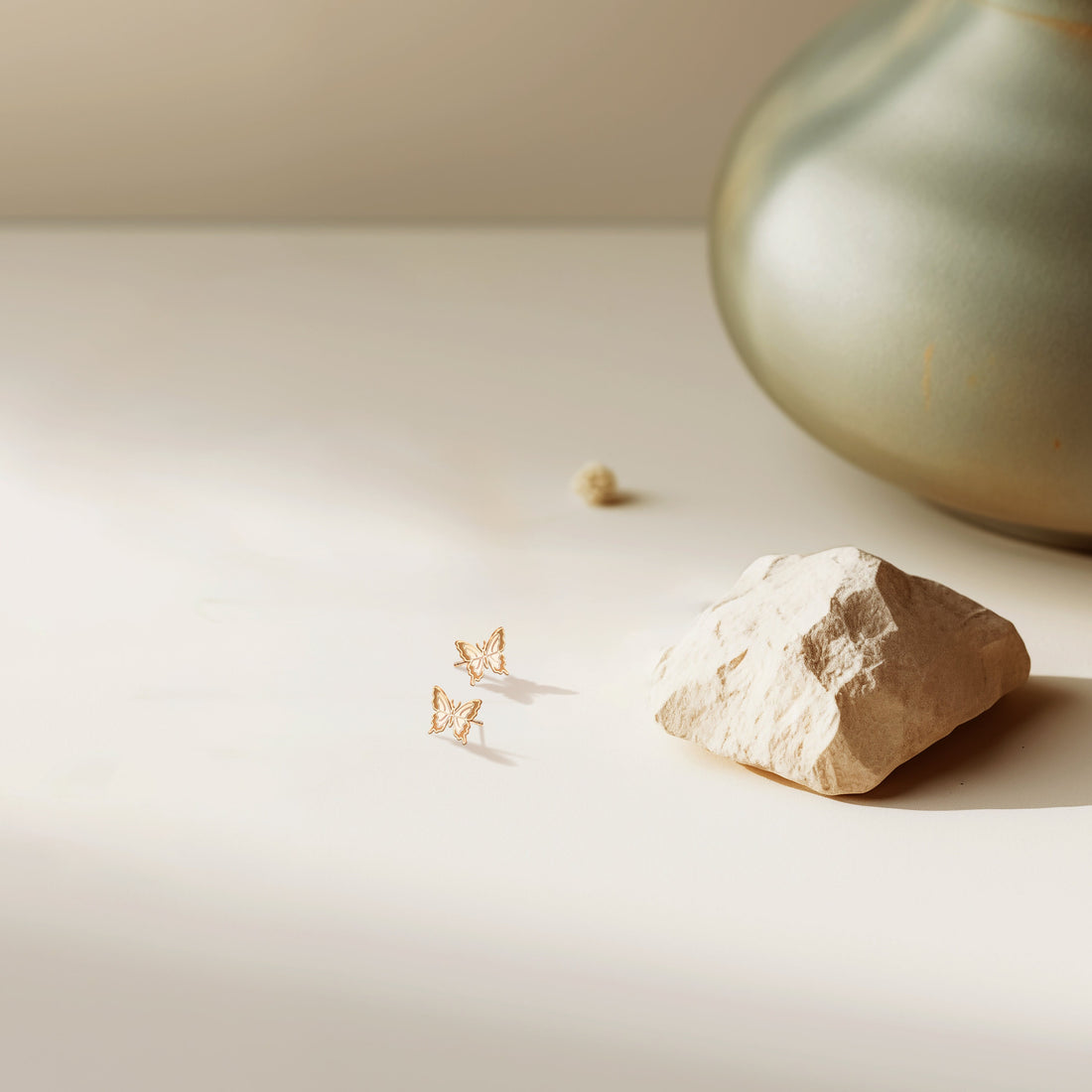 Butterfly Two-tone Stud Earrings