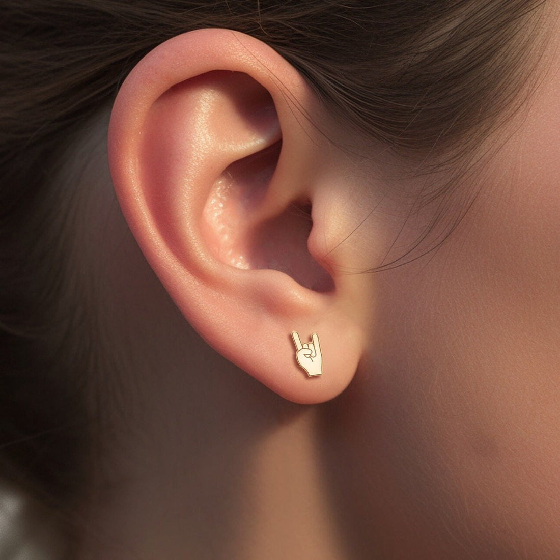 Rock on Charm Stud Earrings