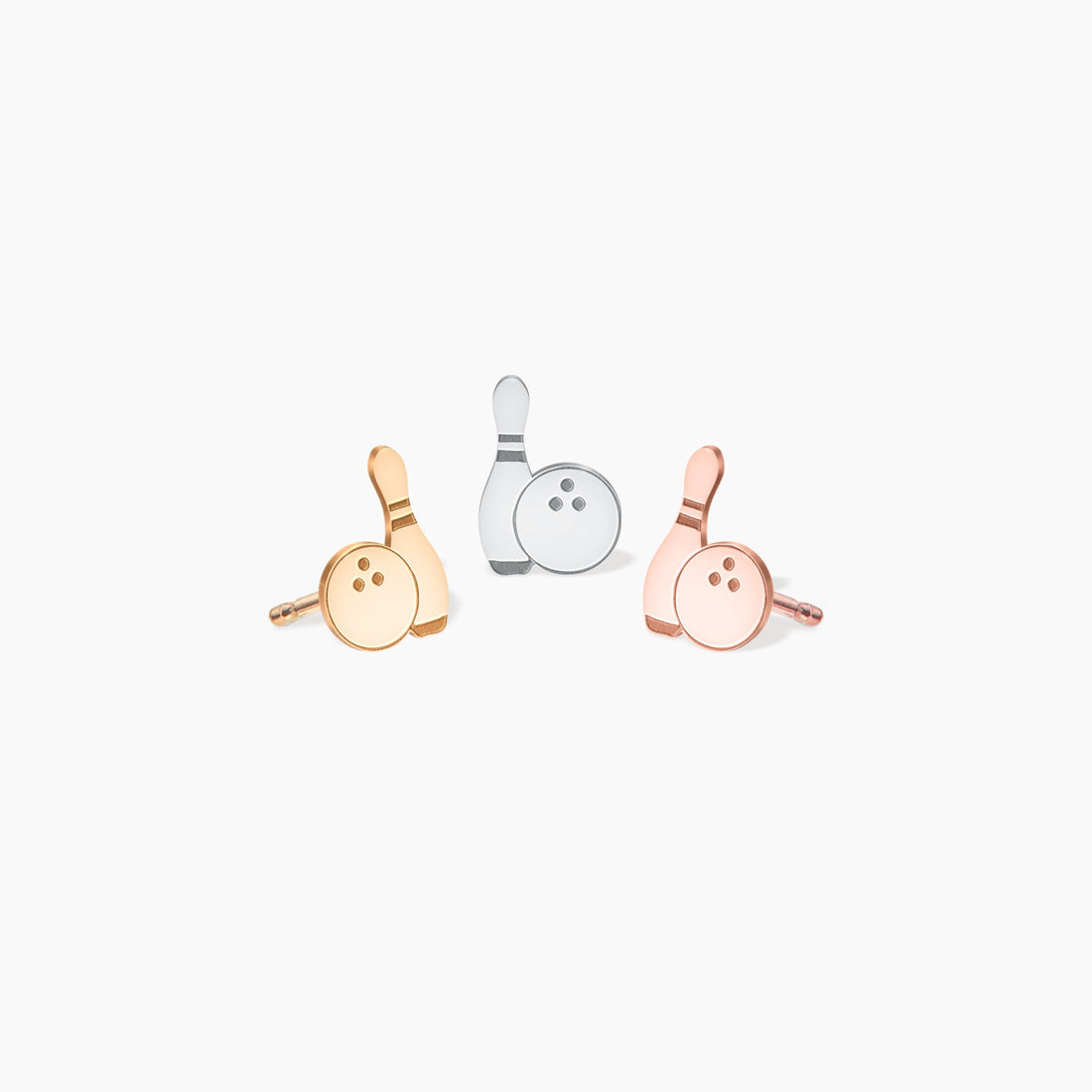 Bowling Pin Ball Stud Earrings