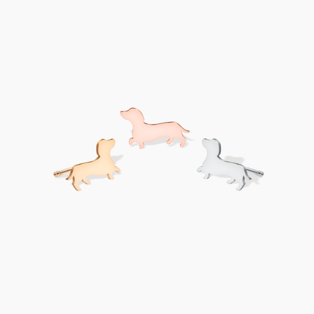 Animal Dachshund Charm Stud Earrings