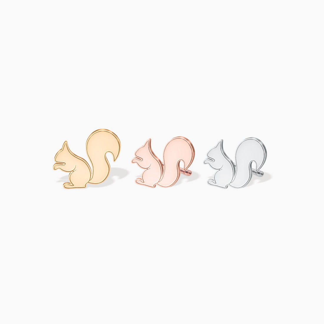Squirrel Stud Earrings 14K