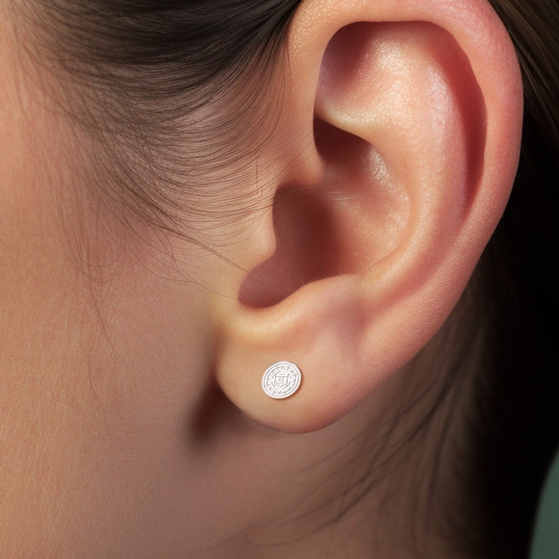 Aztec Calendar Stud Earrings
