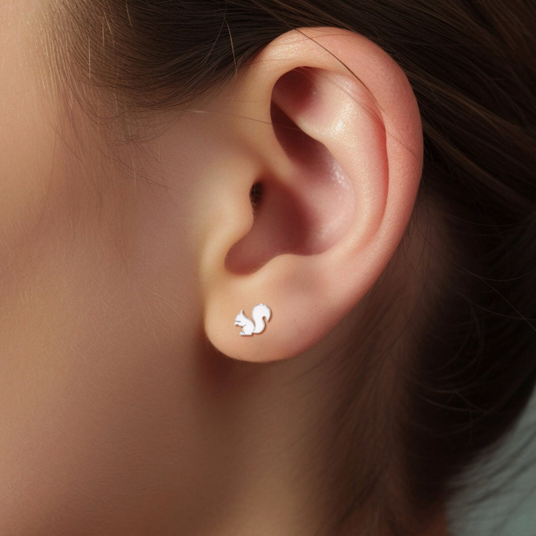 Squirrel Stud Earrings 14K