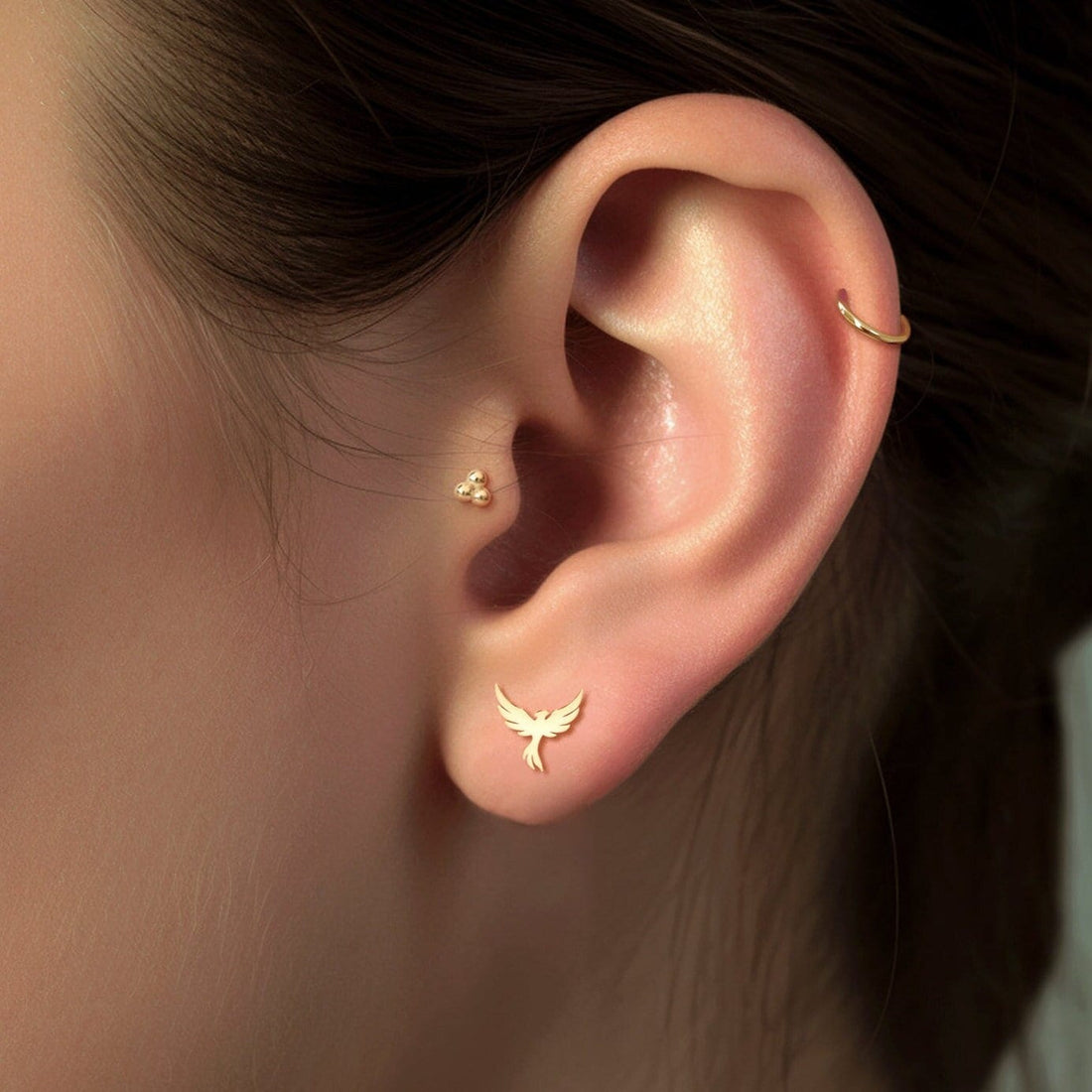 Phoenix Bird Stud Earrings