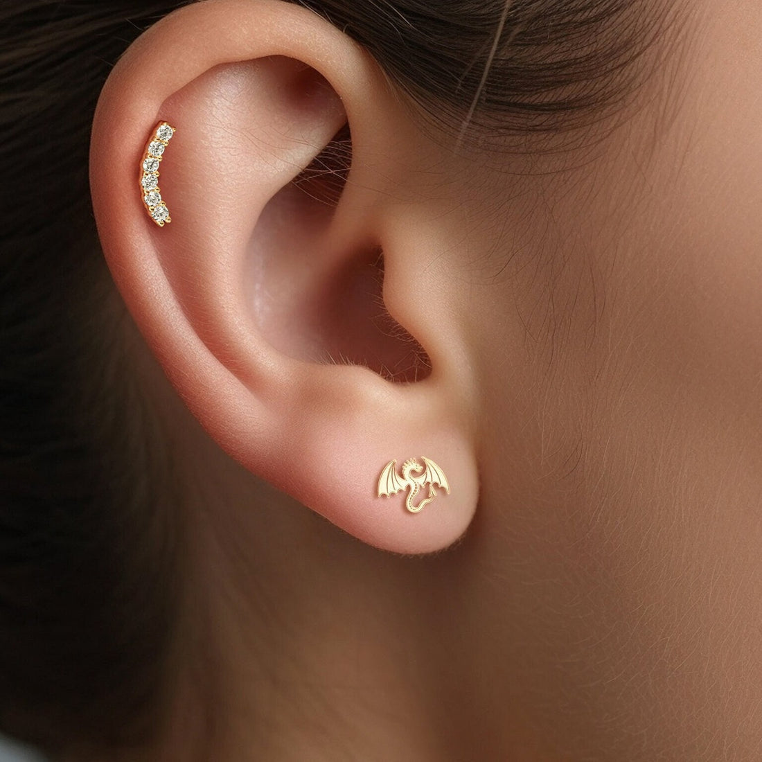Winged Dragon Stud Earrings